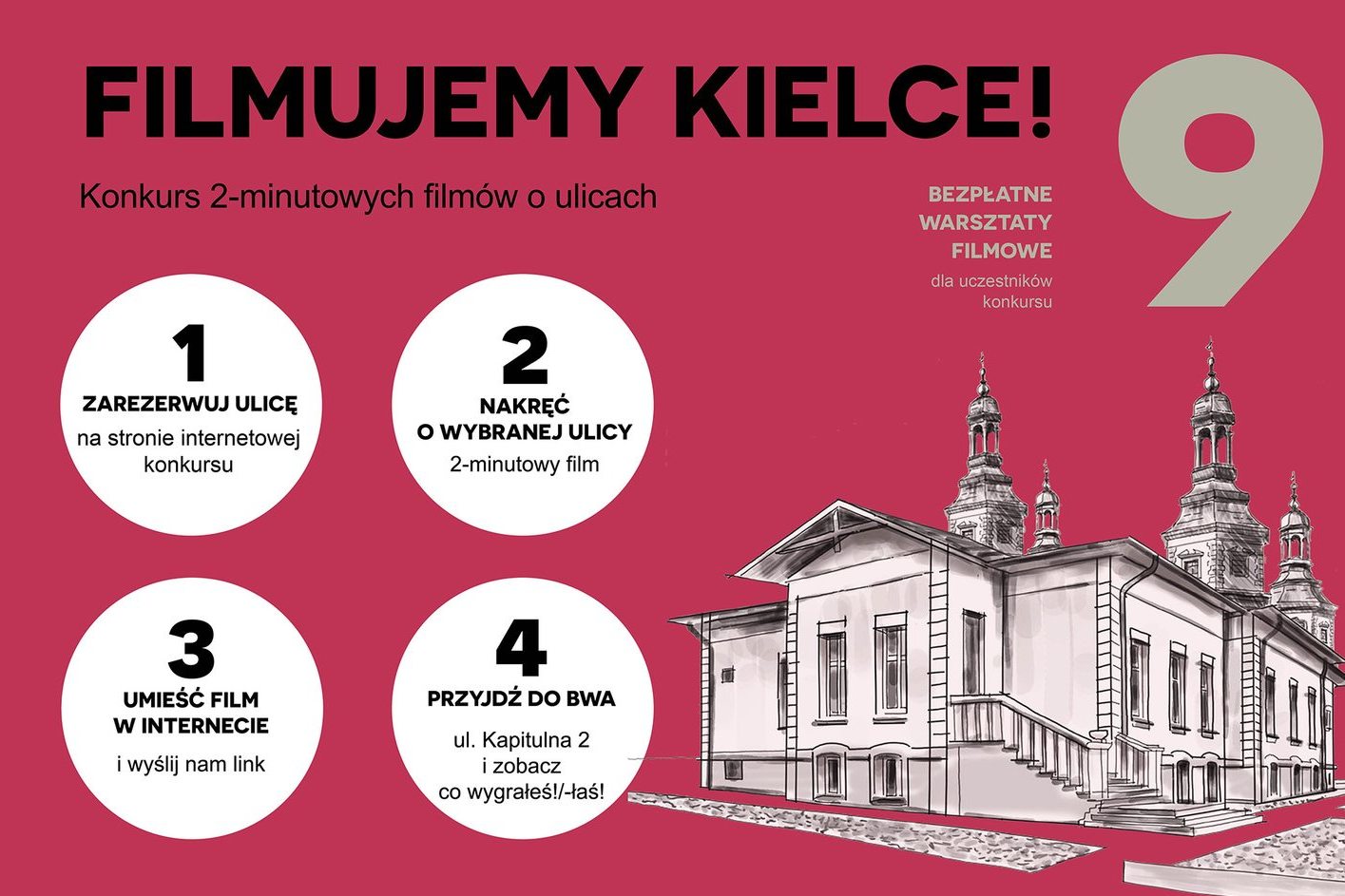 Plakat konkursu Filmujemy Kielce