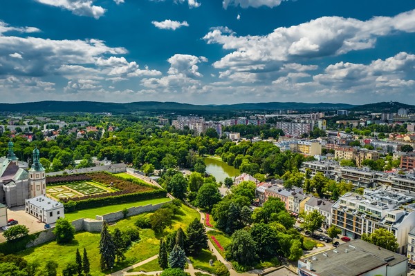 Kielce latem. Zdjęcie z drona