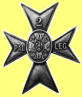 Odznaka 2 Pułku Artylerii Lekkiej Legionów.