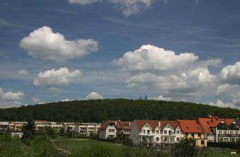 Widok na Karczówkę od strony południowej z ul. Krakowskiej